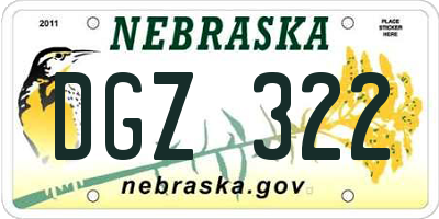 NE license plate DGZ322