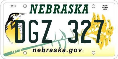 NE license plate DGZ327