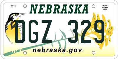NE license plate DGZ329