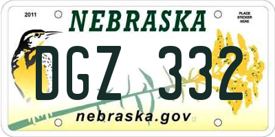 NE license plate DGZ332