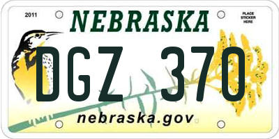 NE license plate DGZ370