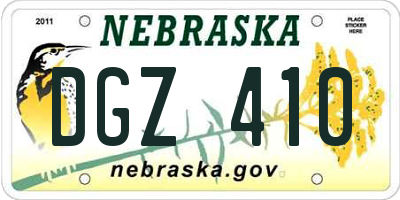 NE license plate DGZ410