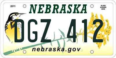 NE license plate DGZ412