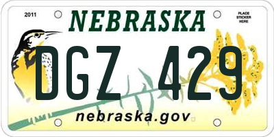 NE license plate DGZ429
