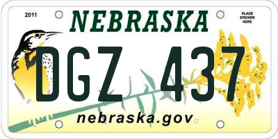 NE license plate DGZ437