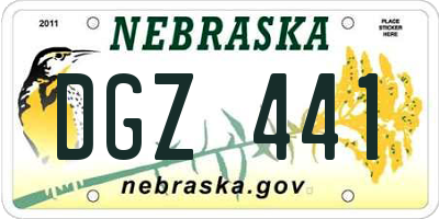 NE license plate DGZ441