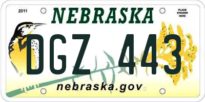 NE license plate DGZ443