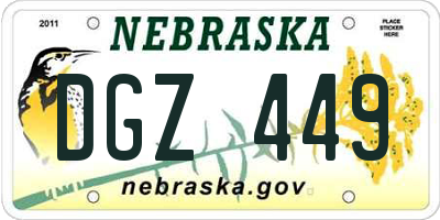 NE license plate DGZ449