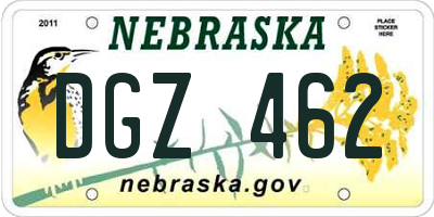NE license plate DGZ462