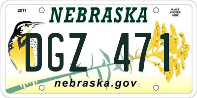 NE license plate DGZ471