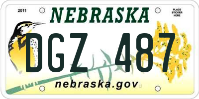 NE license plate DGZ487
