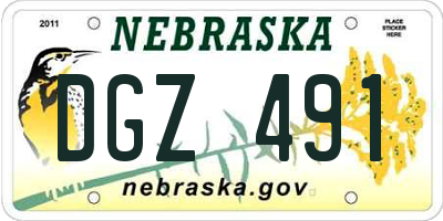 NE license plate DGZ491