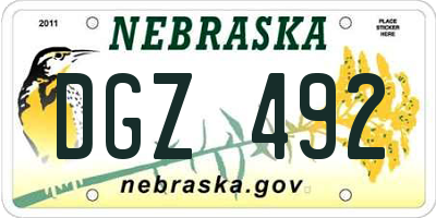 NE license plate DGZ492