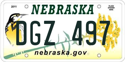NE license plate DGZ497
