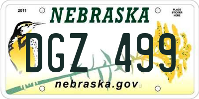 NE license plate DGZ499