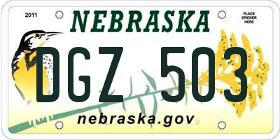 NE license plate DGZ503