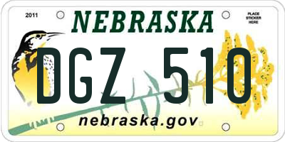 NE license plate DGZ510