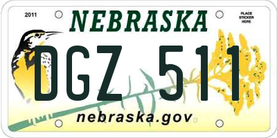 NE license plate DGZ511