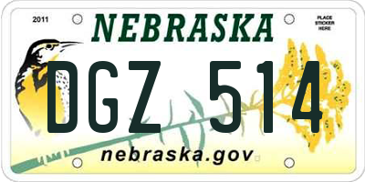 NE license plate DGZ514