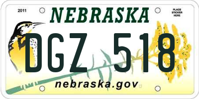 NE license plate DGZ518