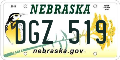 NE license plate DGZ519
