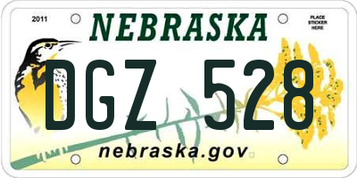 NE license plate DGZ528