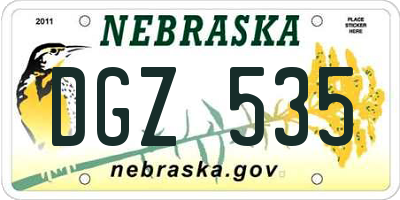 NE license plate DGZ535