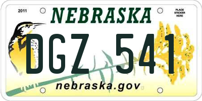 NE license plate DGZ541