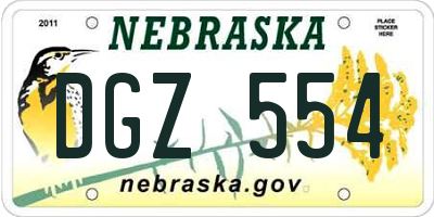 NE license plate DGZ554