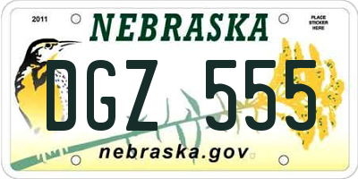 NE license plate DGZ555