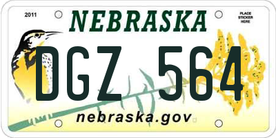 NE license plate DGZ564
