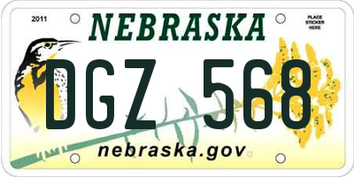 NE license plate DGZ568