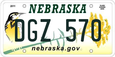 NE license plate DGZ570