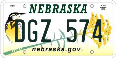 NE license plate DGZ574