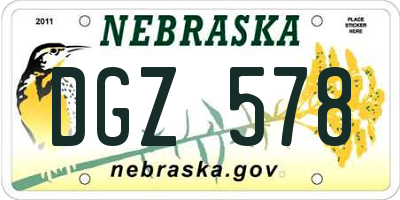 NE license plate DGZ578