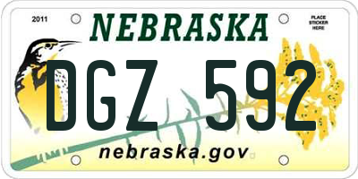 NE license plate DGZ592