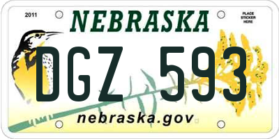 NE license plate DGZ593