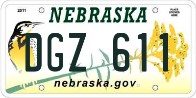 NE license plate DGZ611