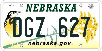 NE license plate DGZ627