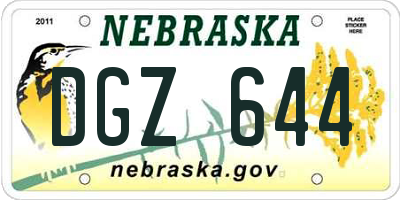 NE license plate DGZ644