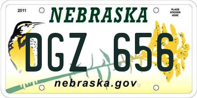 NE license plate DGZ656