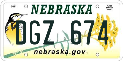NE license plate DGZ674