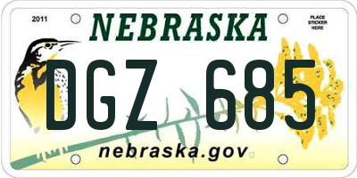 NE license plate DGZ685