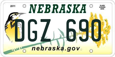 NE license plate DGZ690