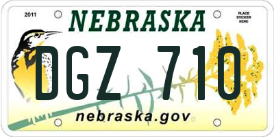 NE license plate DGZ710