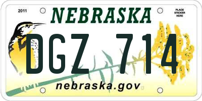 NE license plate DGZ714