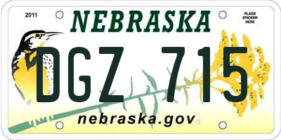 NE license plate DGZ715