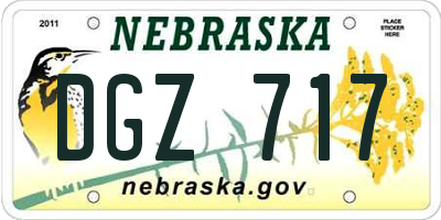NE license plate DGZ717