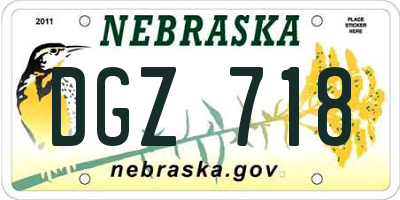 NE license plate DGZ718