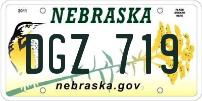 NE license plate DGZ719